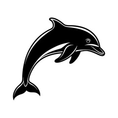 Jumping Dolphin Silhouette Graphic