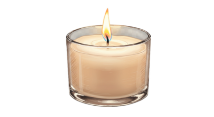 Warm candle in a glass