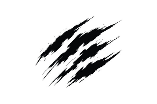 Aggressive claw marks tearing through the space with a retro scratch marks vector