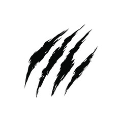 Aggressive claw marks tearing through the space with a retro scratch marks vector