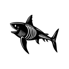 Obraz premium Shark Skeleton Silhouette