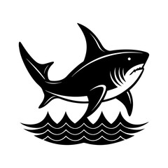 Shark Dorsal Fin Above Water Silhouette