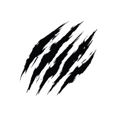 Aggressive claw marks tearing through the space with a retro scratch marks vector