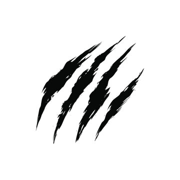Aggressive claw marks tearing through the space with a retro scratch marks vector