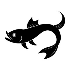 Viperfish Silhouette Vector Drawing