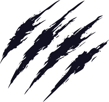Aggressive claw marks tearing through the space with a retro scratch marks vector