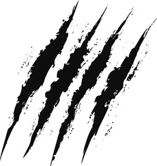 Aggressive claw marks tearing through the space with a retro scratch marks vector