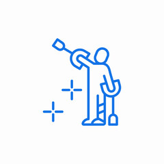 worker cleaning service icon sign vector