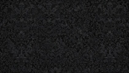 Fototapeta premium Intricate black gothic damask wallpaper, seamless floral vines , monochrome, surface