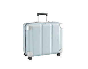 Light Blue Rolling Suitcase Ready for Travel
