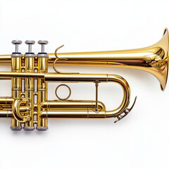 Obraz premium brass trumpet isolated on white