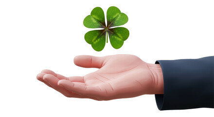 Isolated Hand with clover