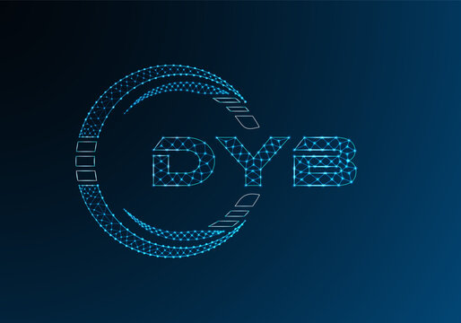 DYB low poly letter logo vector design. DYB lower poly logo design.
