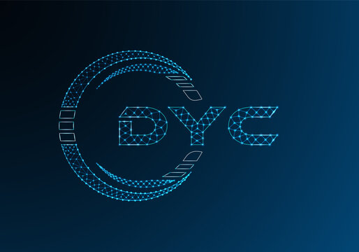 DYC low poly letter logo vector design. DYC lower poly logo design.