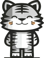 Baby Tiger Clipart – Cute Tiger Vector Image for T-Shirts, Sublimation, and Kids' Design Projects