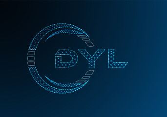 DYL low poly letter logo vector design. DYL lower poly logo design.