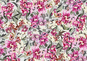 Fototapeta premium Colorful Flower and Leaf Patterns with Beautiful Textures