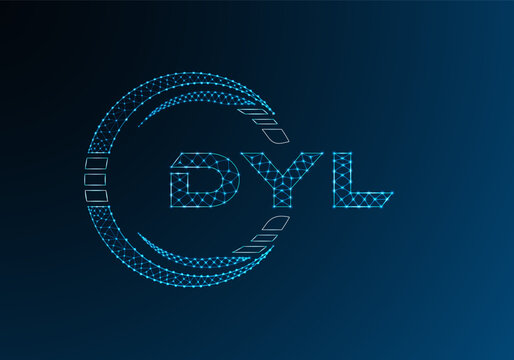 DYL low poly letter logo vector design. DYL lower poly logo design.