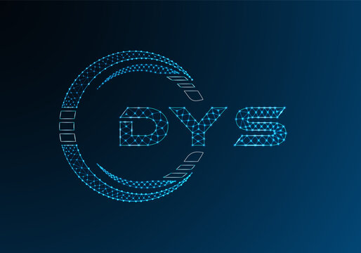 DYS low poly letter logo vector design. DYS lower poly logo design.