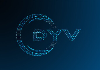 DYV low poly letter logo vector design. DYV lower poly logo design.