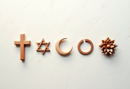 Faith symbols in minimalist and harmonious composition