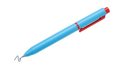Isolated Blue Pen with Paper Writing