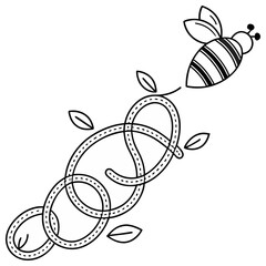 Vector illustration of hand made pen spiral lines Abstract Line Doodles,