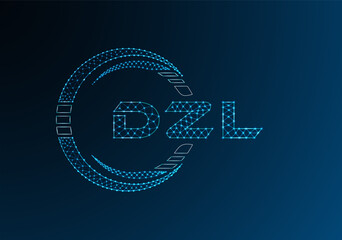 DZL low poly letter logo vector design. DZL lower poly logo design.