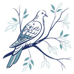 Peace Dove Watercolor on white backgrund