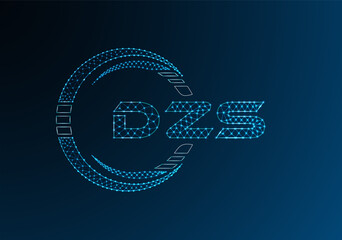DZS low poly letter logo vector design. DZS lower poly logo design.