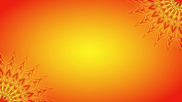 Orange gradient background animation with mandala ornaments