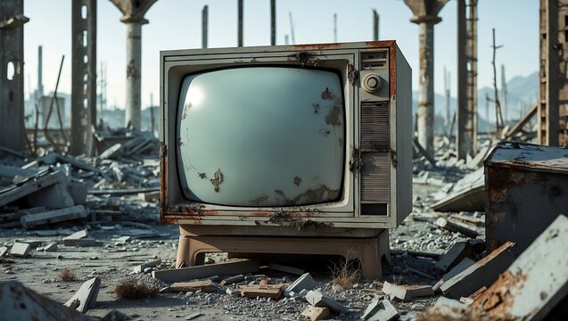 Forgotten screen in a desolate wasteland