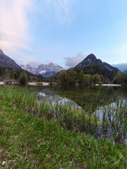 lake and mountains, spring. Yasna, Slovenia