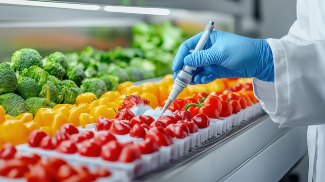 Quality Control Lab Technician Analyzing Frozen Foods Frozen Food Factory Laboratory Indoor Quality Assurance