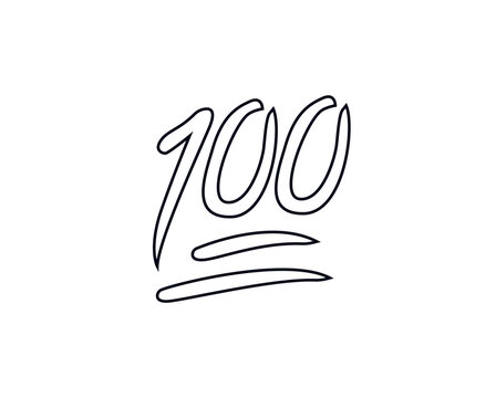 100 points vector illustration emoji symbol sign icon flat design