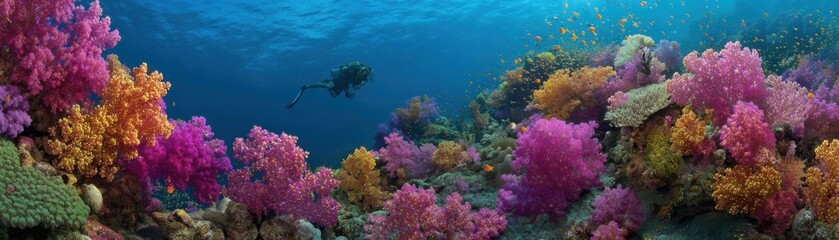 Naklejka premium A paradise for divers, with colorful corals everywhere