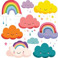 Rainbow Vector Art &ndash; Colorful and Vibrant Rainbow Illustration for Sublimation, T-Shirts, Adobe Illustrator Artwork