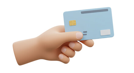 Isolated Hand Holding Credit Card