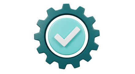 Isolated Gear with Check Mark