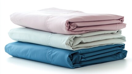 Cotton bed sheets isolated on white background