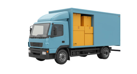 Fototapeta premium Isolated Delivery Truck with Boxes