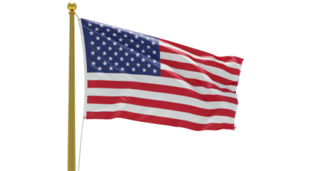 Isolated American Flag Waving