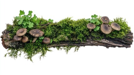 Mushrooms and Mossy Log: A Nature Still Life