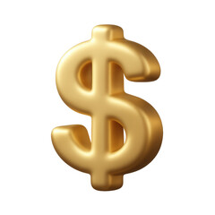 Obraz premium Golden Dollar Sign: A gleaming golden dollar sign, isolated, epitomizes financial strength and success, ideal for conveying wealth and prosperity.
