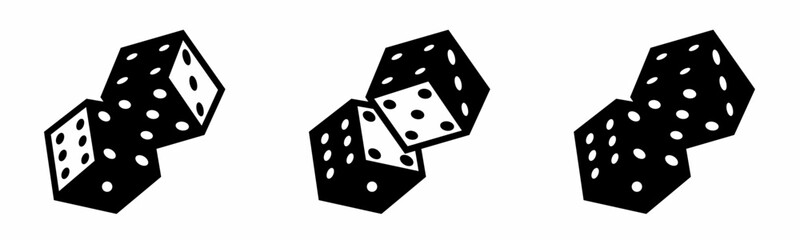 Dice icon on white background. Vector logo dice illustration.