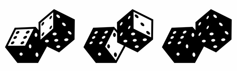 Dice icon on white background. Vector logo dice illustration.