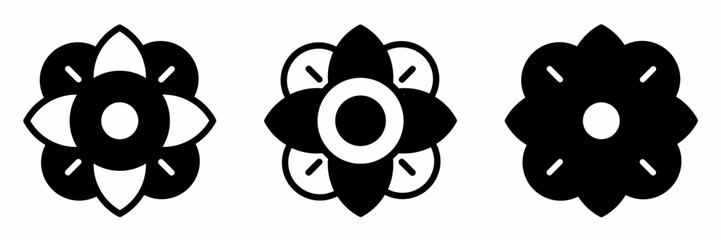 Fototapeta premium Flower icon on white background. Vector logo flower illustration.