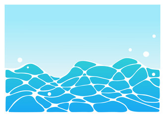 Geometric pattern: a blue sea wave in the summer