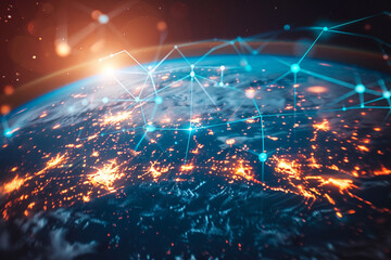 Obraz premium Innovative Global Technology Concept Promoting Accessible Internet Connection and Connectivity Across the World 