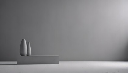 Elegant gray backdrop, soft light casts subtle shadows on product ,  style,  modern